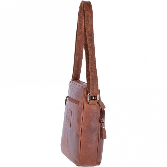 Ashwood Leather Leather Vintage Medium Flight Shoulder Bag Tan : F-82