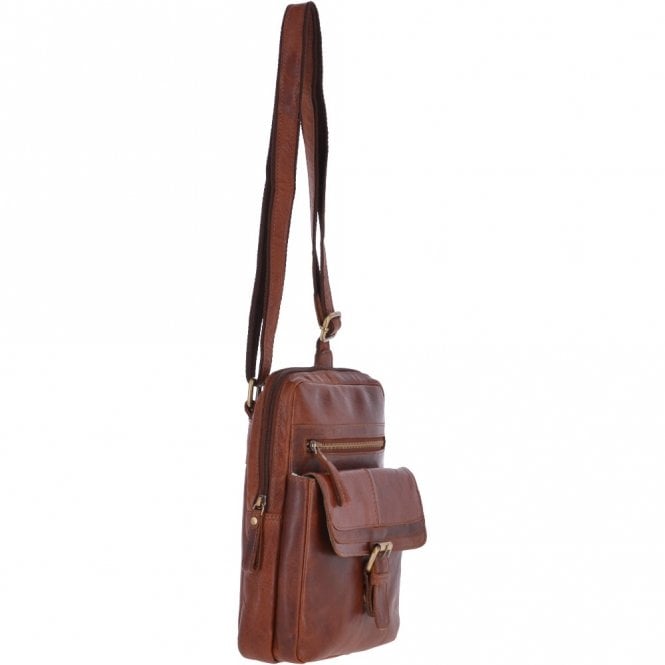Ashwood Leather Leather Vintage Medium Flight Shoulder Bag Tan : G-33