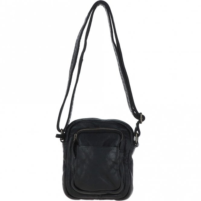 ashwood leather Leather Vintage Small Flight Shoulder Bag Black : FIN