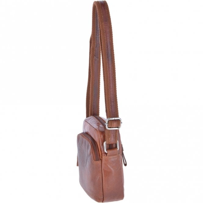 Ashwood Leather Leather Vintage Small Flight Shoulder Bag Tan : F-81