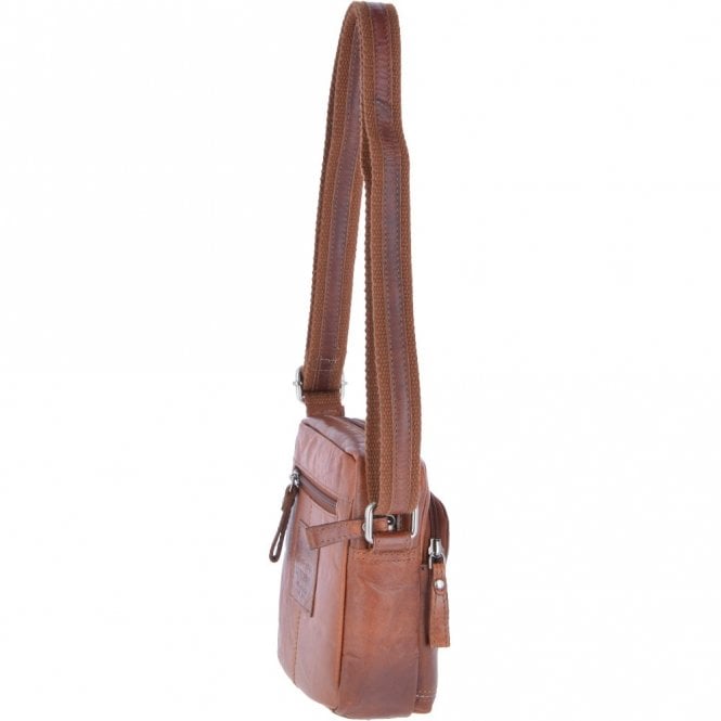 Ashwood Leather Leather Vintage Small Flight Shoulder Bag Tan : F-81