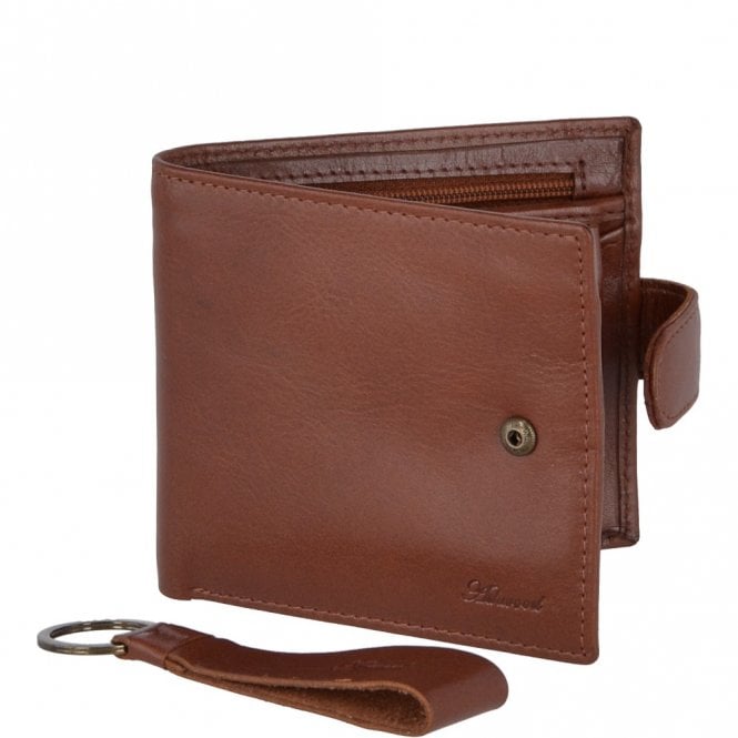 ashwood leather Leather Wallet and Keyring Gift Set Chestnut : GS-1287