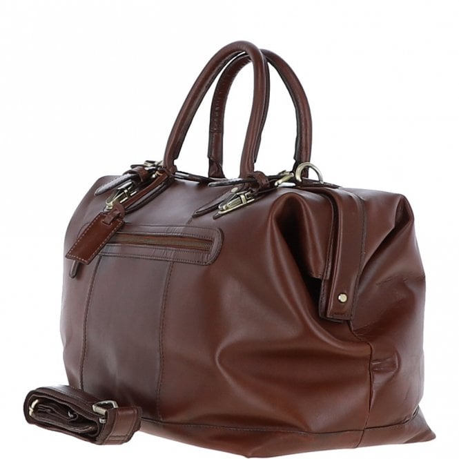 Ashwood Leather Leather Weekend Holdall Brandy : DR BAG