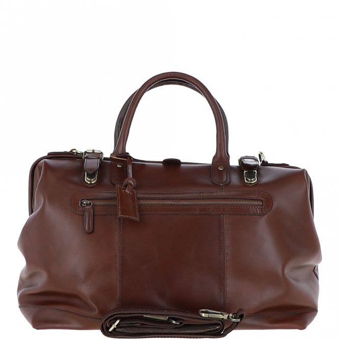 ashwood leather Leather Weekend Holdall Brandy : DR BAG