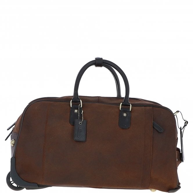 Ashwood Leather Leather Wheeled Weekend Travel Holdall Oily Brown: Adrian