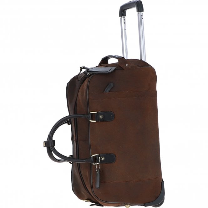 Ashwood Leather Leather Wheeled Weekend Travel Holdall Oily Brown: Adrian