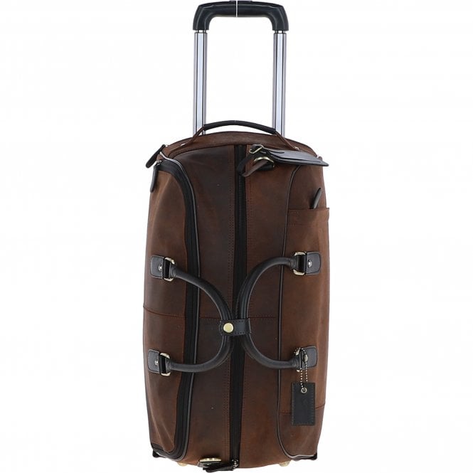 ashwood leather Leather Wheeled Weekend Travel Holdall Oily Brown: Adrian