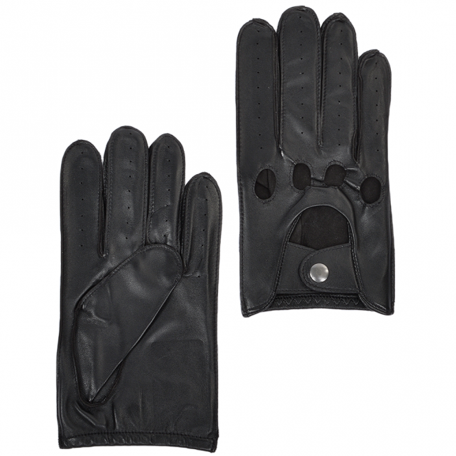 ashwood leather Lightweight Natural Skin Lined Leather Driving Gloves Black - 750