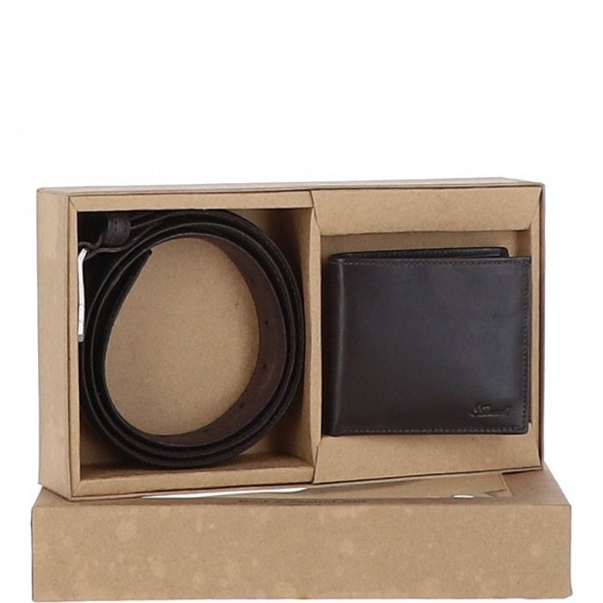 Ashwood Leather Luxury Leather Belt And Wallet Gift Set Brown: GS-1250