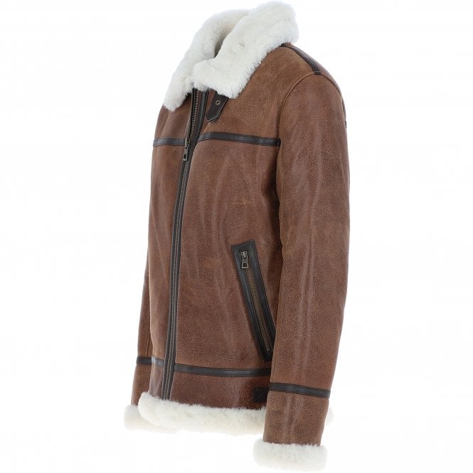 Ashwood Leather Luxury Shearling Pilot Jacket Antique : Ke-271