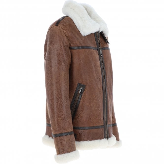 Ashwood Leather Luxury Shearling Pilot Jacket Antique : Ke-271