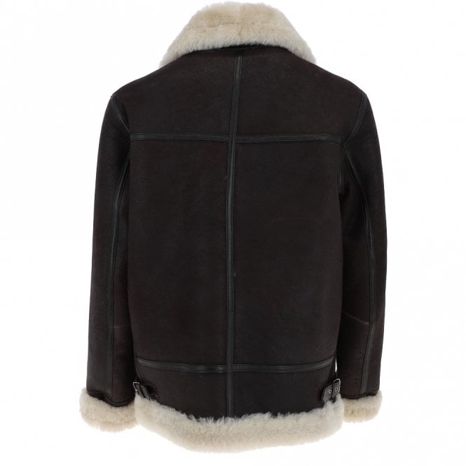 Ashwood Leather Luxury Shearling Pilot Jacket Brown/Cream: Bautista