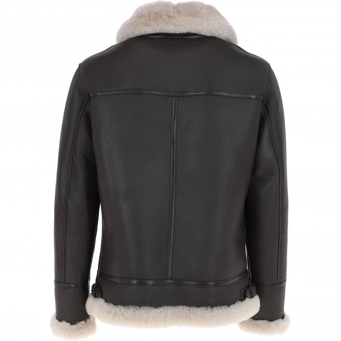 Ashwood Leather Luxury Shearling Pilot Jacket Brown : Ke-271