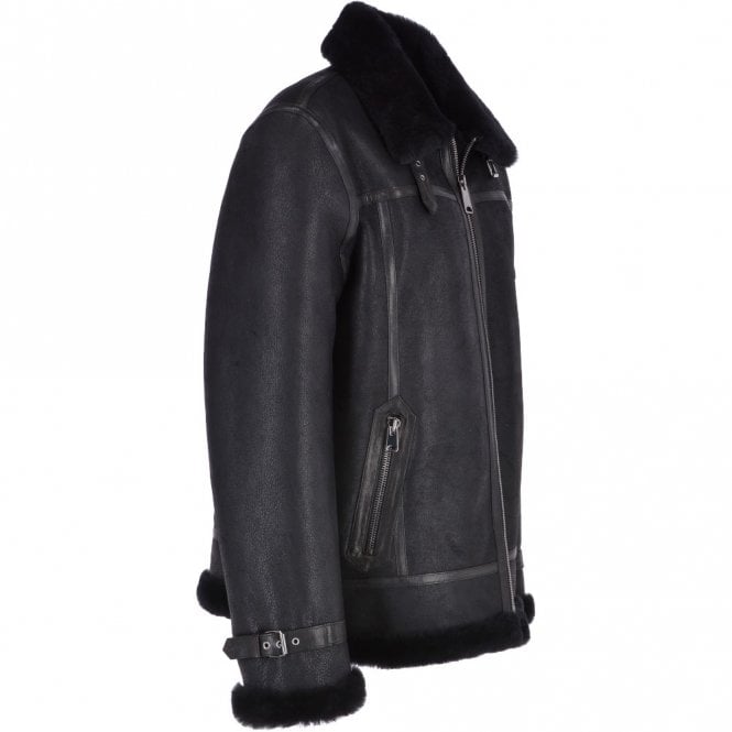 Ashwood Leather Luxury Sheepskin Pilot Jacket Black: Bonhart