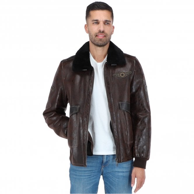 Ashwood Leather Luxury Sheepskin Pilot Jacket Brown: NC Air Force