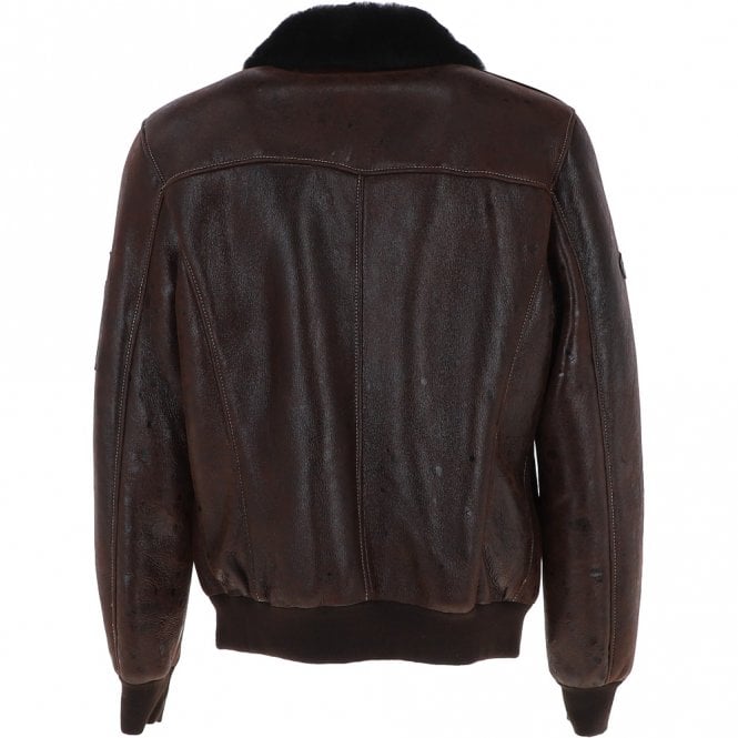 Ashwood Leather Luxury Sheepskin Pilot Jacket Brown: NC Air Force
