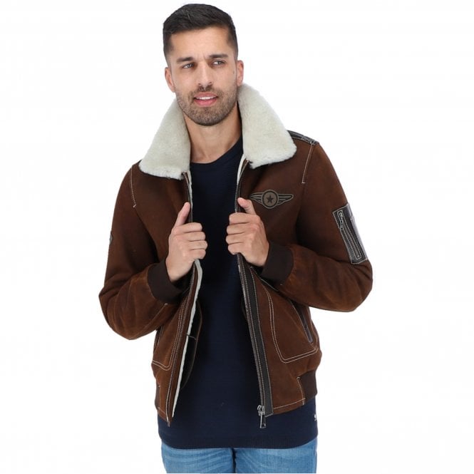 Ashwood Leather Luxury Sheepskin Pilot Jacket Buff Brown: NC Air Force