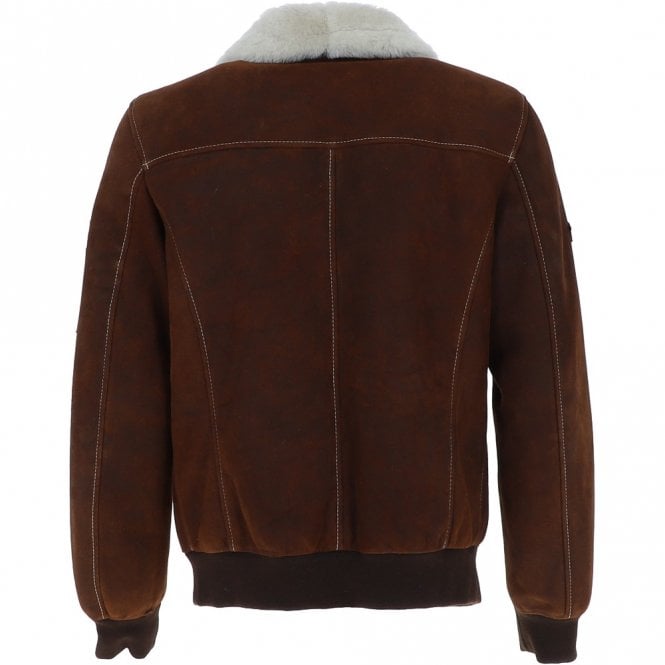 Ashwood Leather Luxury Sheepskin Pilot Jacket Buff Brown: NC Air Force