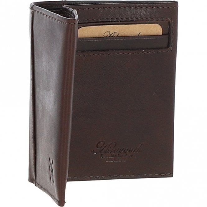 Ashwood Leather Luxury Slim 3 Card Waxy Leather Wallet Brown: W-83