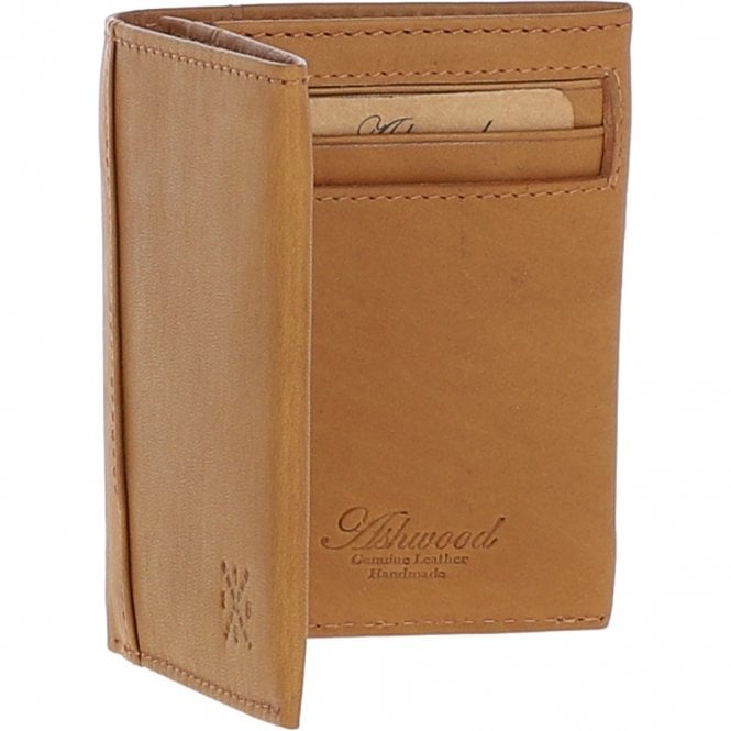 Ashwood Leather Luxury Slim 3 Card Waxy Leather Wallet Cognac: W-83