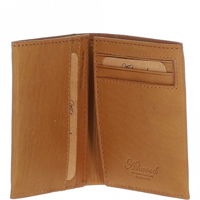 ashwood leather Luxury Slim 3 Card Waxy Leather Wallet Cognac: W-83