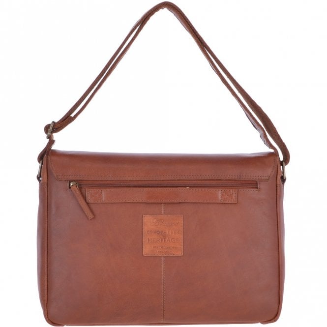 Ashwood Leather Medium Leather Vintage Wash Messenger Bag With Laptop Sleeve Tan: 1336