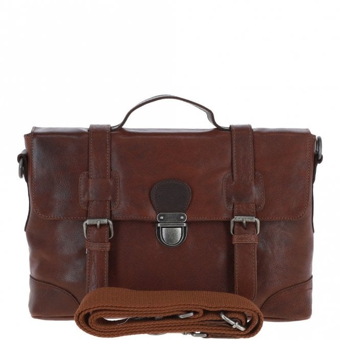 ashwood leather Medium Leather Work Briefcase Tan/brown : 4554