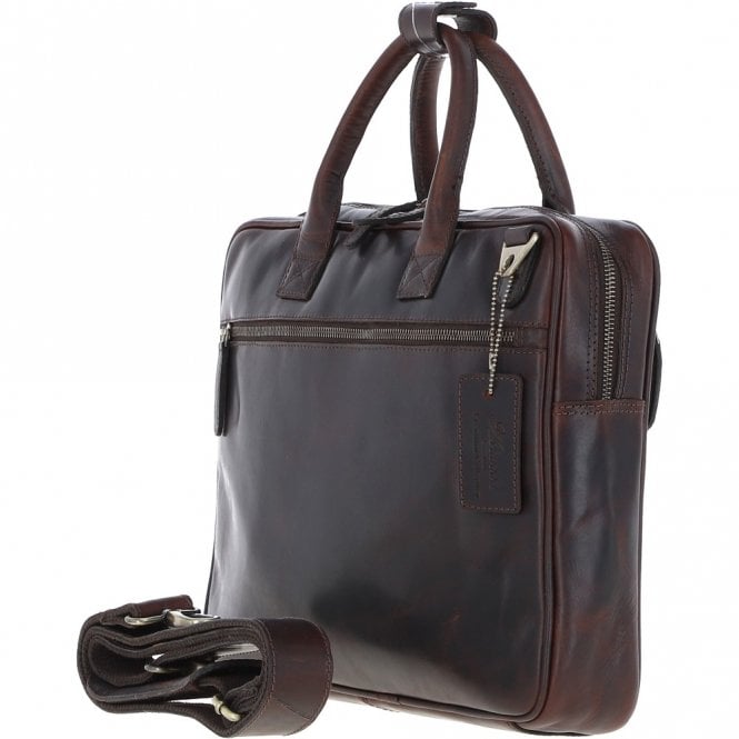 Ashwood Leather Medium Luxury Leather Ipad Work Bag Brown: K-46