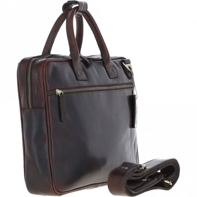 Ashwood Leather Medium Luxury Leather Ipad Work Bag Brown: K-46