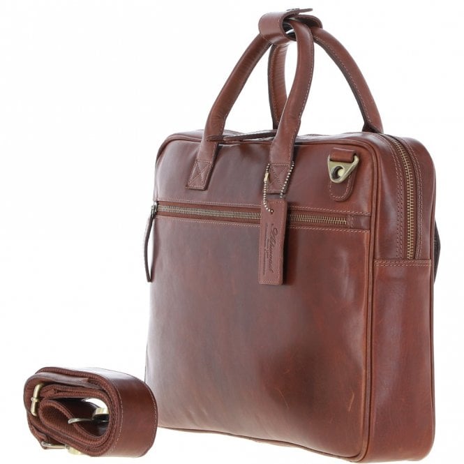 Ashwood Leather Medium Luxury Leather Ipad Work Bag Chestnut: K-46
