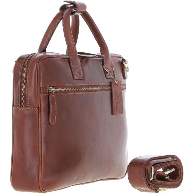 Ashwood Leather Medium Luxury Leather Ipad Work Bag Chestnut: K-46