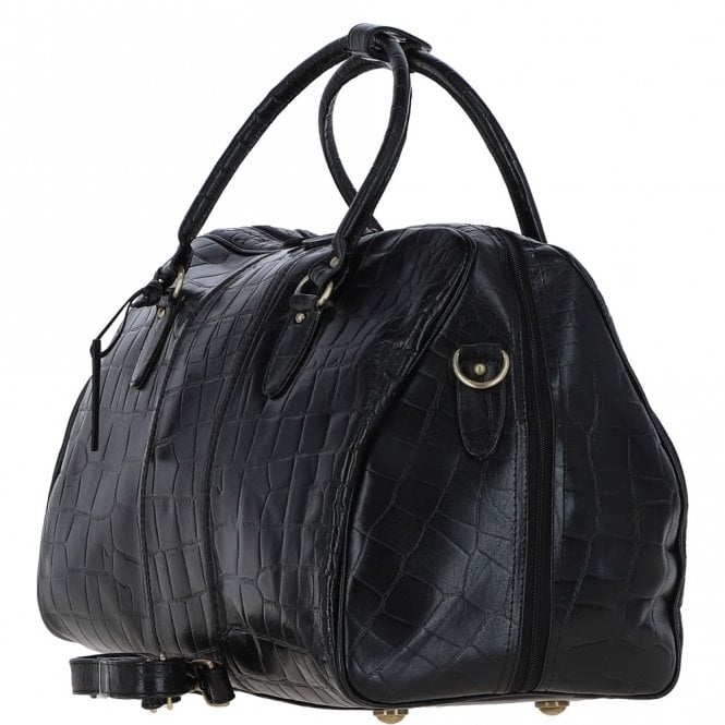 Ashwood Leather Medium Weekend Leather Holdall Blk/croc : Harry