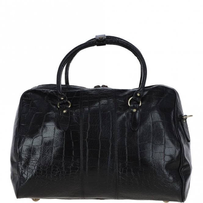 Ashwood Leather Medium Weekend Leather Holdall Blk/croc : Harry