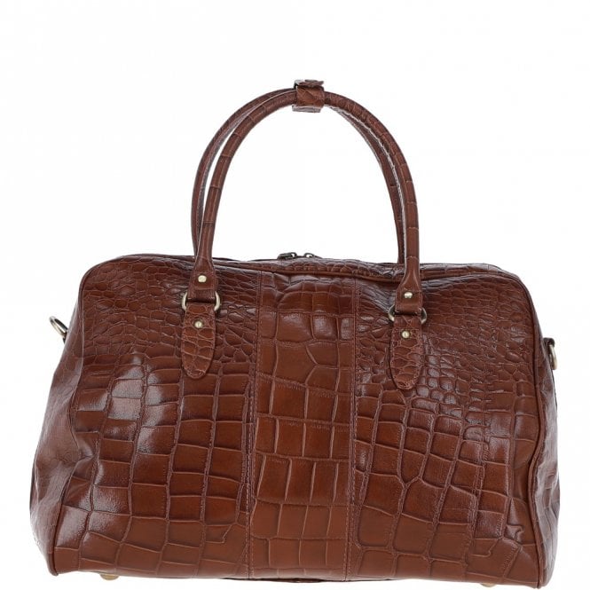 Ashwood Leather Medium Weekend Leather Holdall Cognac/croc : Harry