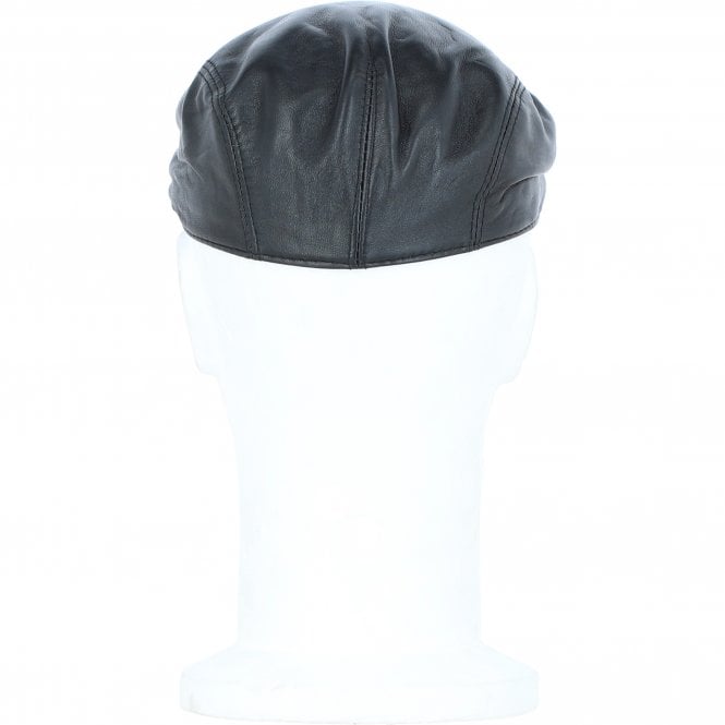 Ashwood Leather Men's Classic Leather Flat Cap Black: E15-195