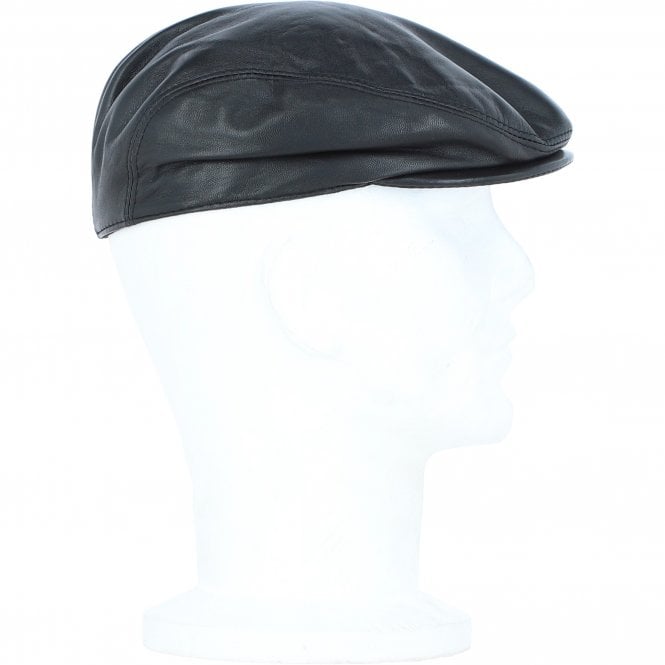 Ashwood Leather Men's Classic Leather Flat Cap Black: E15-195