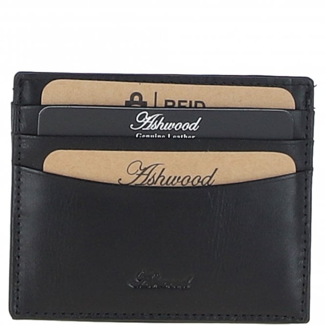 Ashwood Leather Men's Leather Card Holder & Key Ring Gift Set Black: GS-1234