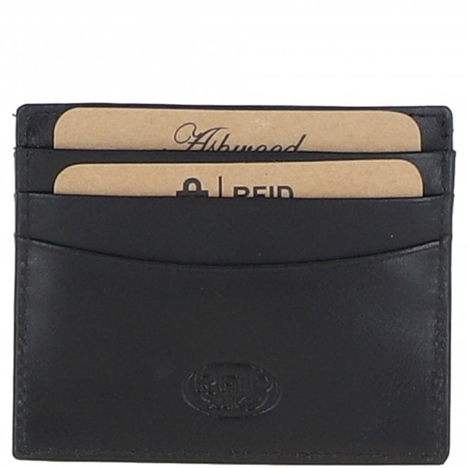 Ashwood Leather Men's Leather Card Holder & Key Ring Gift Set Black: GS-1234