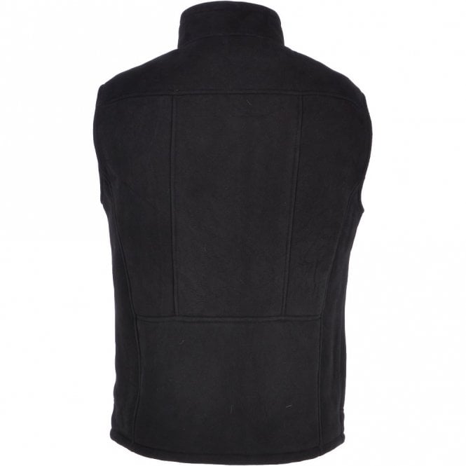 Ashwood Leather Men's Leather Sheepskin Gilet Black : Saxon