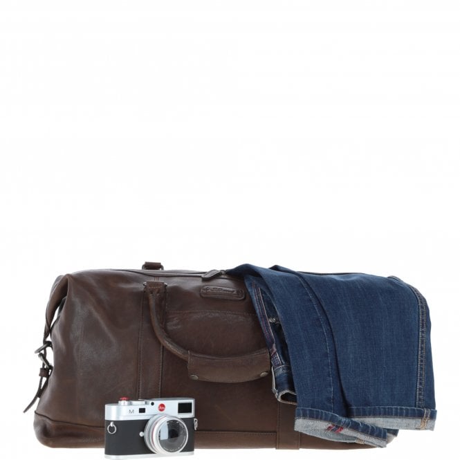Ashwood Leather Men's Luxury Leather Weekend Holdall Brown: Austin