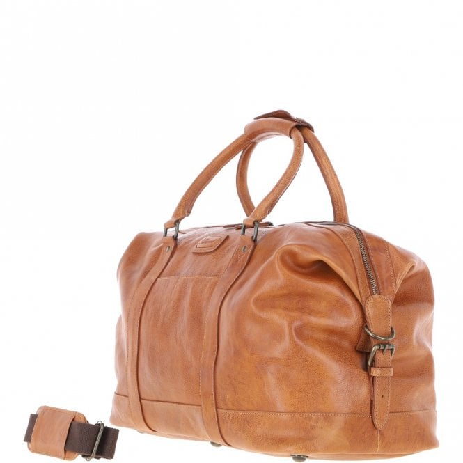 Ashwood Leather Men's Luxury Leather Weekend Holdall Tan: Austin