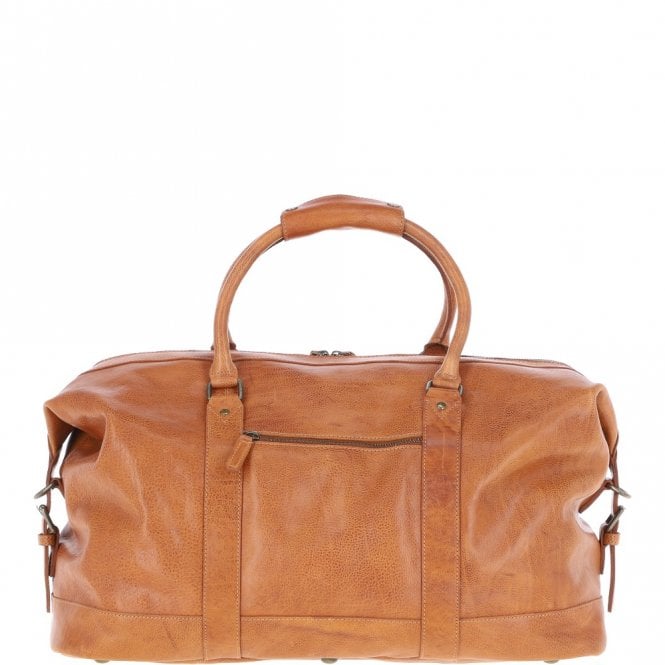 Ashwood Leather Men's Luxury Leather Weekend Holdall Tan: Austin