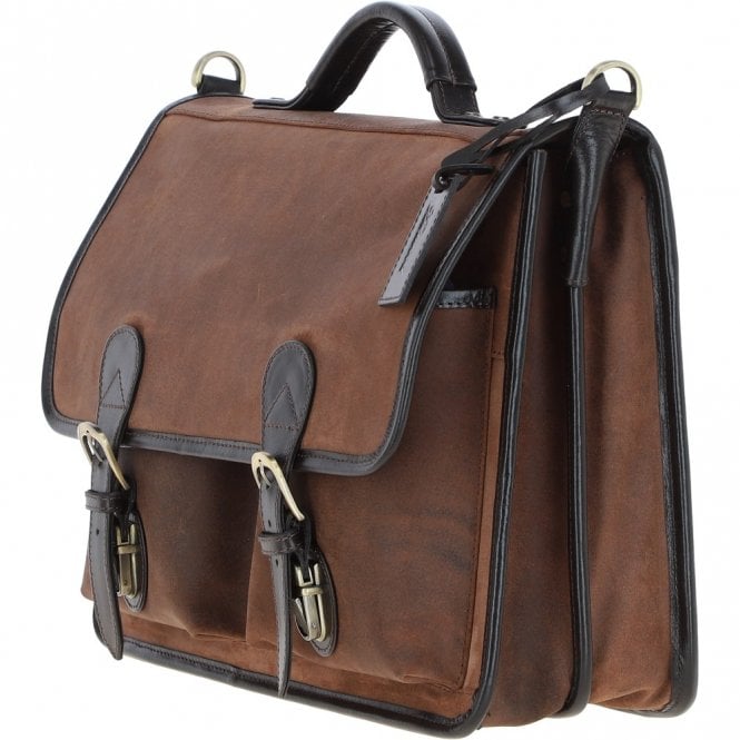 Ashwood Leather Men's Oily Hunter Leather Briefcase Brown: Jones