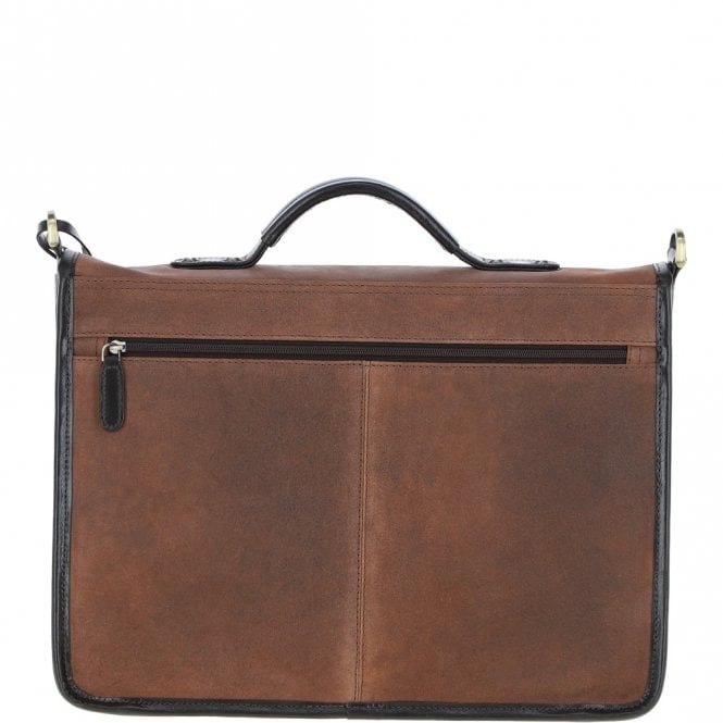Ashwood Leather Men's Oily Hunter Leather Briefcase Brown: Jones