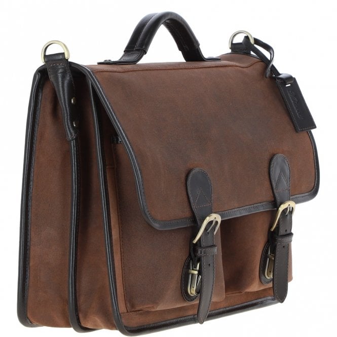 Ashwood Leather Men's Oily Hunter Leather Briefcase Brown: Jones