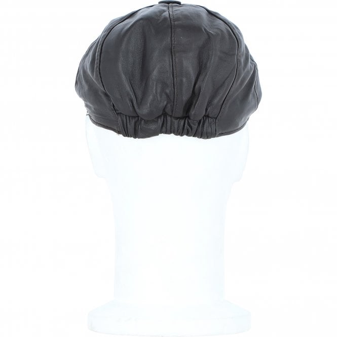 Ashwood Leather Men's Small Fitting 8 Panel Leather Flat Cap Dk Brown: E19-192