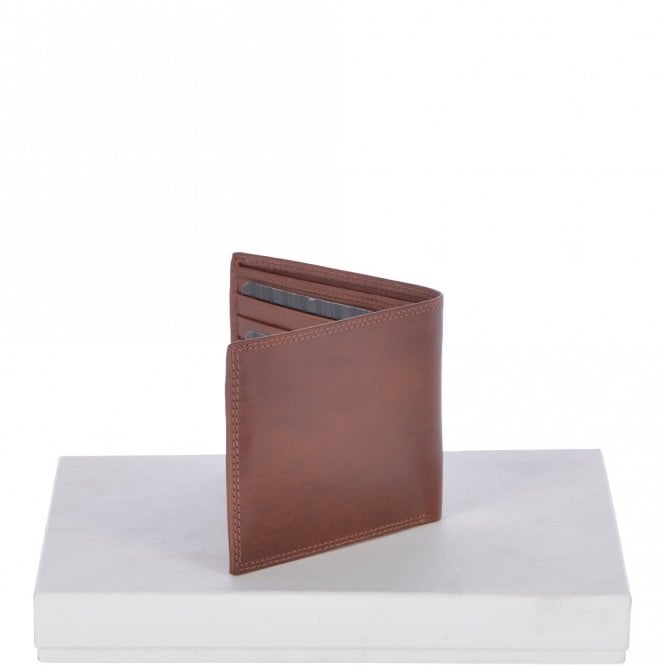 Ashwood Leather Men's Vegetable Tanned Leather Classic 8 Card Billfold Wallet Tan : 1211-VT