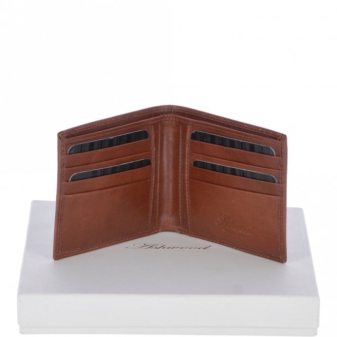 ashwood leather Men's Vegetable Tanned Leather Classic 8 Card Billfold Wallet Tan : 1211-VT