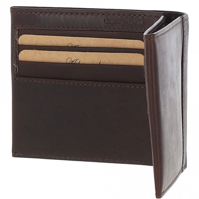 Ashwood Leather Men's Waxy Leather RFID Classic 6 Card Billfold Wallet Brown: W-81