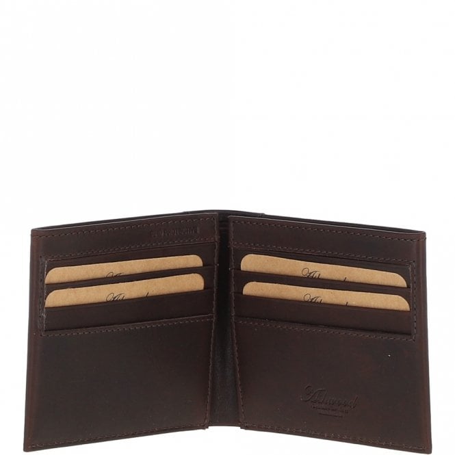 ashwood leather Men's Waxy Leather RFID Classic 6 Card Billfold Wallet Brown: W-81